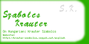 szabolcs krauter business card